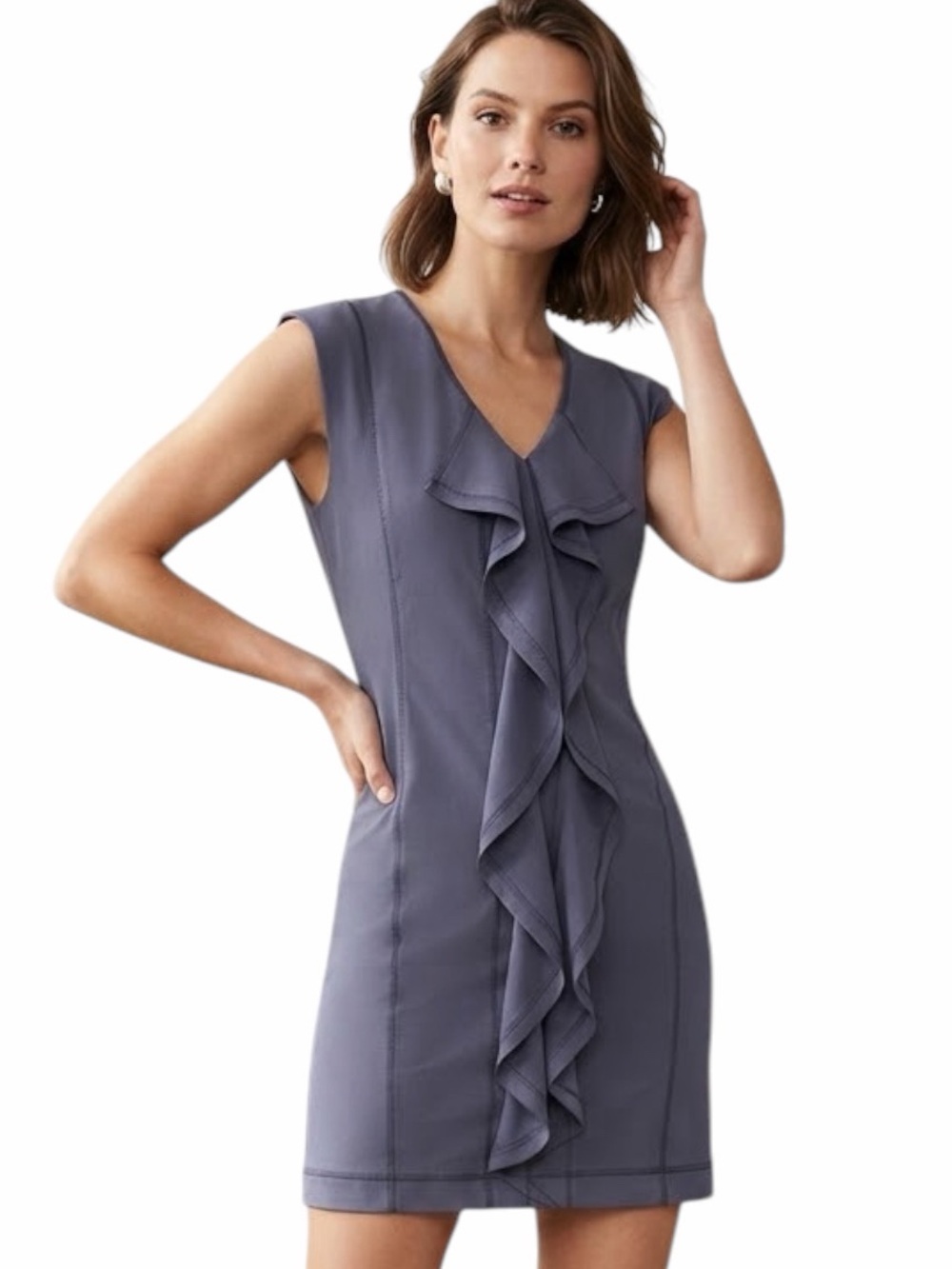 RACHEL Rachel Roy NWT Slate Purple/Dusty Indigo Midi Dress - Size Small